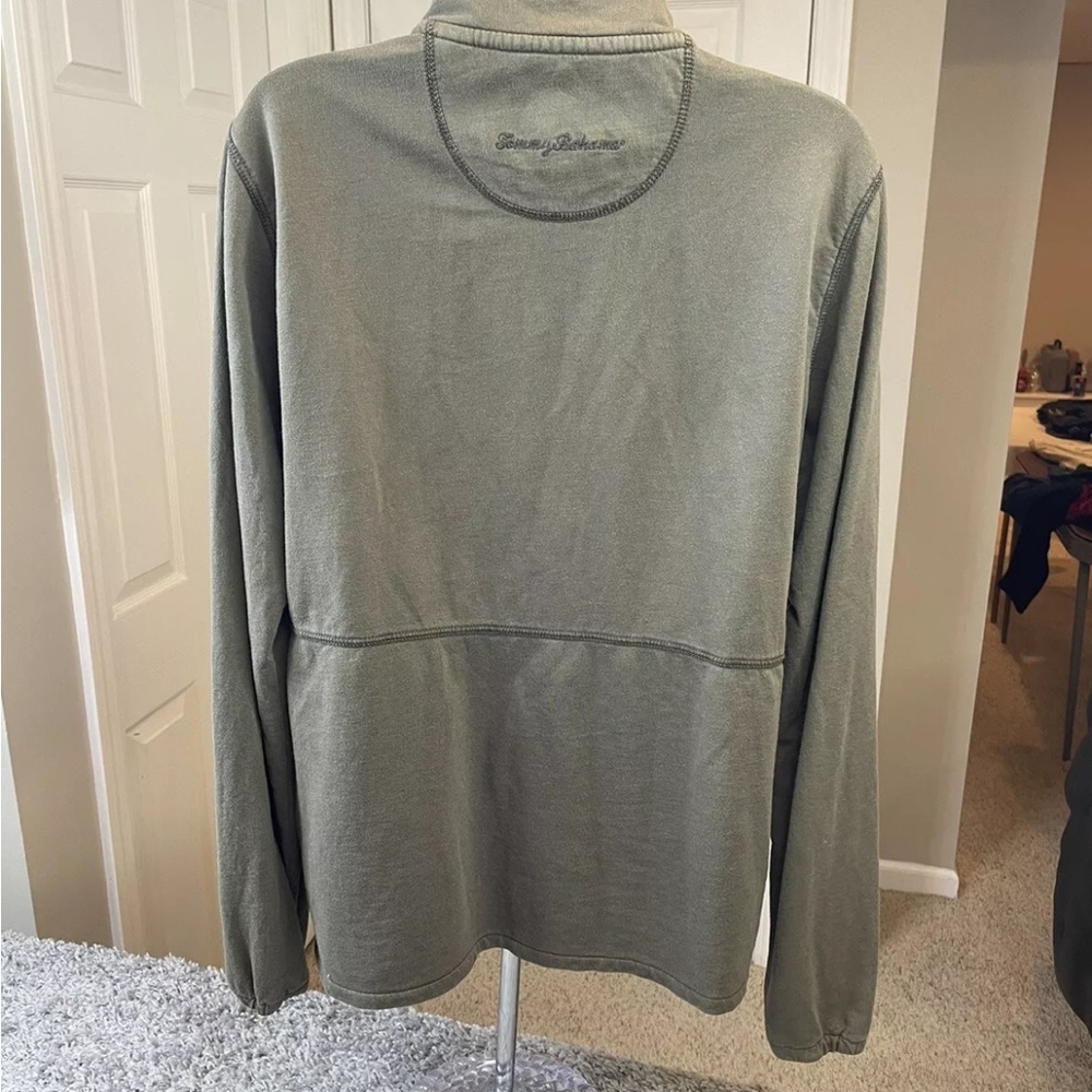 Tommy Bahama Women’s Olive Green Pullover Quarter Zip Cotton Sweatshirt Size M - Picture 3 of 11